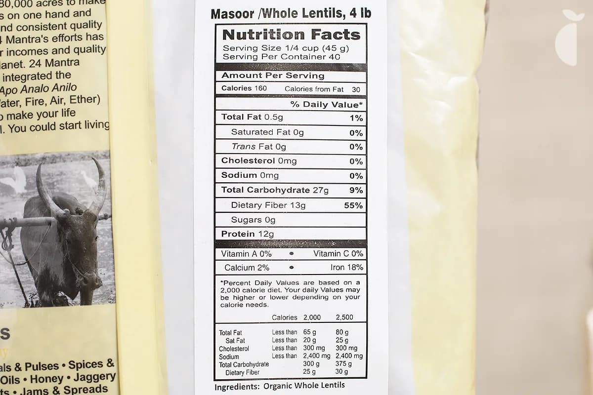 Whole Lentils Masoor — 4 lb