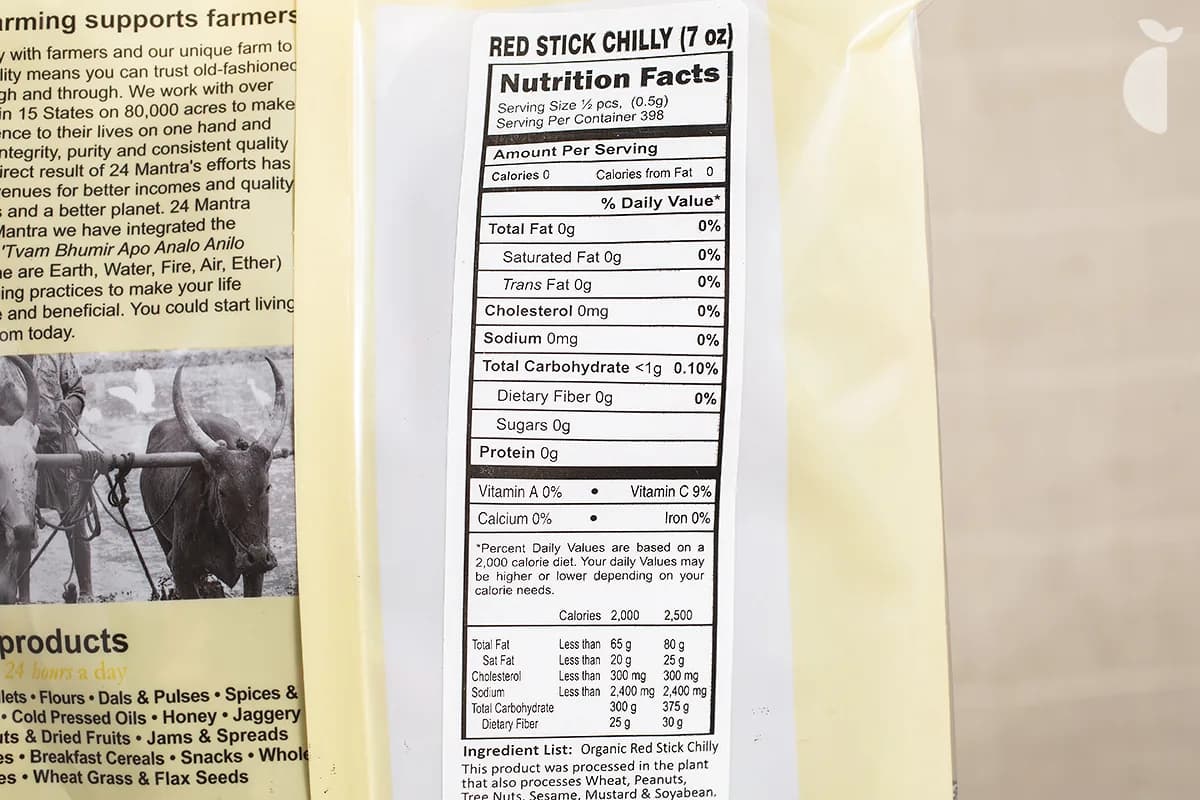 Whole Chilli Peppers Red — 7 oz